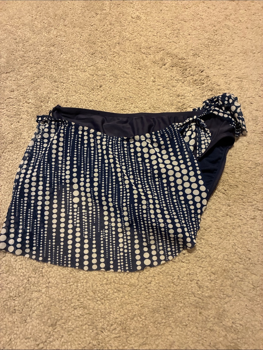 Catalina Navy and White Polka Dot Swim Skirt Coverup